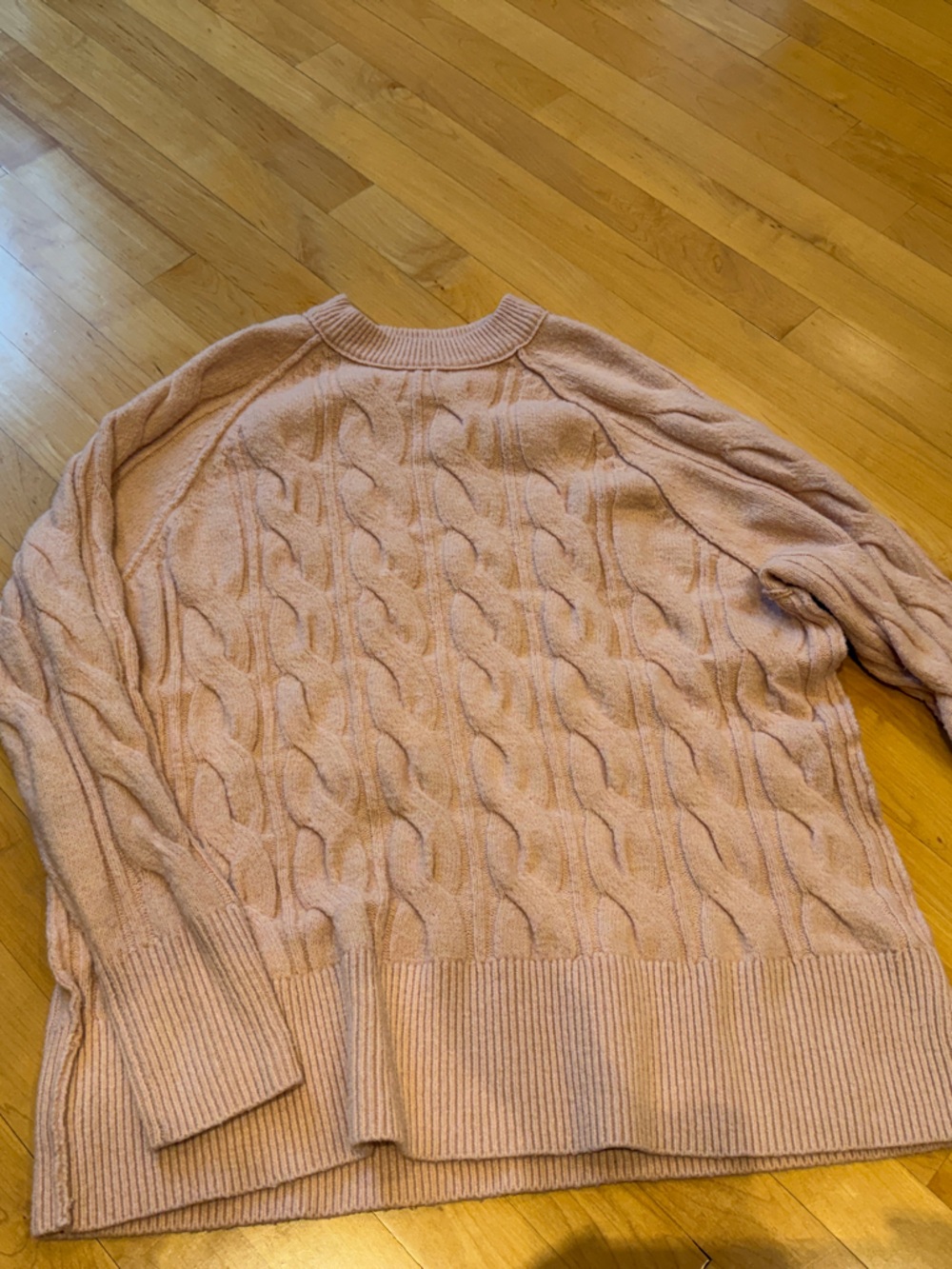 aerie Cable-Knit Crewneck Sweater - Light Pink